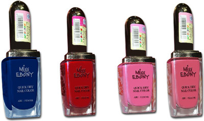 

Ebony Nail Paint Multi Color Set Red, Blue, Pink, Light Pink(Pack of 4)