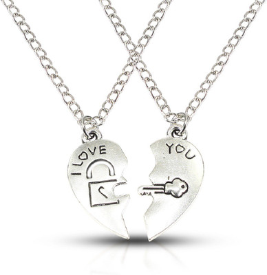 Fabfashion Heart-Shape lock & Key Lovers' Pendant Platinum Alloy Pendant available at flipkart for Rs.99