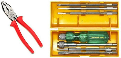 

Taparia COMBO 2 - TAPARIA - INSULATED LINEMAN COMBINATION CUTTING PLIER - 150 MM / 6"+ Taparia 840 Screw Driver Set with Neon Bulb Hand Tool Kit(2 Tools)