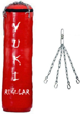 

YUKI Regular 4.5 Feet Long, SRF - ECONOMIC Material, Red Color, Unfilled with Hanging Chain Hanging Bag(Heavy, 54 kg)