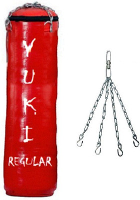 

YUKI Regular 3.5 Feet Long, SRF - ECONOMIC Material, Red Color, Unfilled with Hanging Chain Hanging Bag(Heavy, 42 kg)