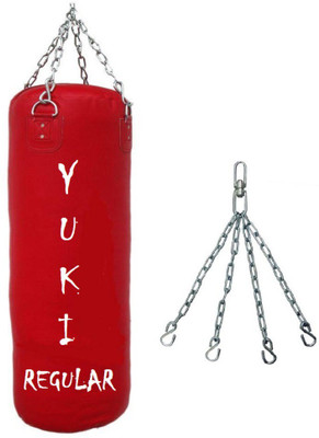

YUKI Regular 2.0 Feet Long, PU Material, Red Color, Unfilled with Hanging Chain Hanging Bag(Heavy, 24 kg)