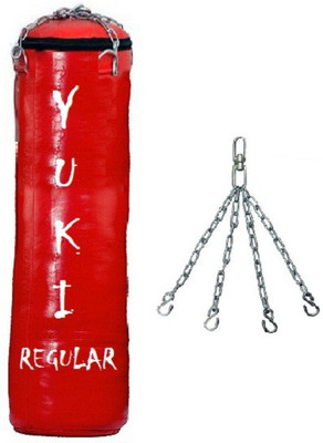 

YUKI Regular 1.5 Feet Long, SRF - STANDARD Material, Red Color, Unfilled with Hanging Chain Hanging Bag(Heavy, 18 kg)