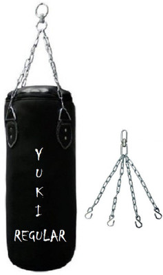 

YUKI Regular 1.5 Feet Long, PU Material, Black Color, Unfilled with Hanging Chain Hanging Bag(Heavy, 18 kg)