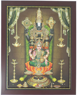 

R S Exports Lord Balaji and Lakshmi Photo Frame ( 32.5 cm x 26.5 cm x 1.5 cm ) / venkateswara perumal lakshmi laxmi asta ashta kuber kubera / God Gods and Goddess Religious Frame