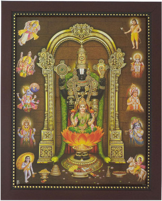 

R S Exports Lord Balaji Lakshmi and 10 Avatars Photo Frame ( 32.5 cm x 26.5 cm x 1.5 cm ) / venkateswara perumal lakshmi laxmi kuber kubera asta ashta / God Gods and Goddess Religious Frame