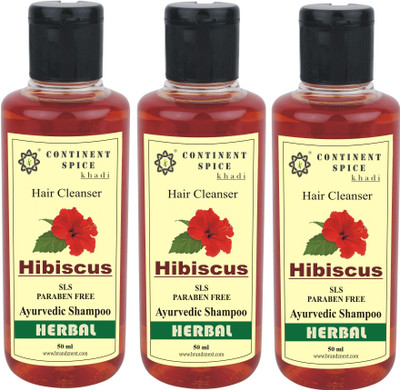 

Continent Spice Khadi Hibiscus Herbal Hair Cleanser (50ml) Pack of 3 -(SLS-Paraben Free) CS682005(50 ml)