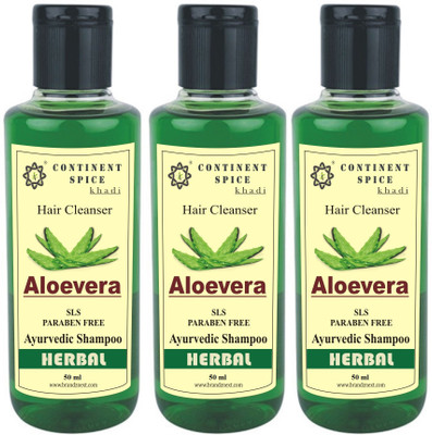 

Continent Spice Khadi Aloevera Herbal Hair Cleanser (50ml) Pack of 3 -(SLS-Paraben Free) CS682005(50 ml)