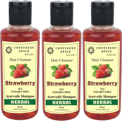 

Continent Spice Khadi Strawberry Herbal Hair Cleanser (50ml) Pack of 3 -(SLS-Paraben Free) CS682005(50 ml)