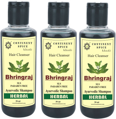 

Continent Spice Khadi Bhringraj Herbal Hair Cleanser (50ml) Pack of 3 -(SLS-Paraben Free) CS682005(50 ml)