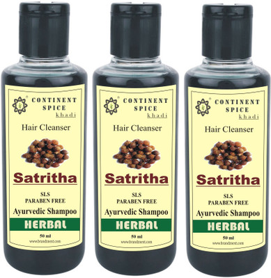 

Continent Spice Khadi Satritha Herbal Hair Cleanser (50ml) Pack of 3 -(SLS-Paraben Free) CS682005(50 ml)