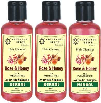 

Continent Spice Khadi Rose & Honey Herbal Hair Cleanser (50ml) Pack of 3 -(SLS-Paraben Free) CS682005(50 ml)