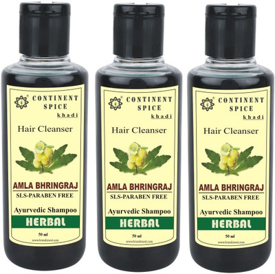 

Continent Spice Khadi Amla & Bhringraj Hair Cleanser (50ml) Pack of 3 (SLS & Paraben Free) CS682005(50 ml)