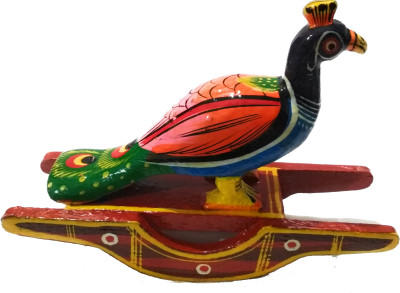 

Crafts India Handcrafted Wooden Rocking Peacock - Namma Navilu Decorative Showpiece - 11 cm(Wooden, Multicolor)