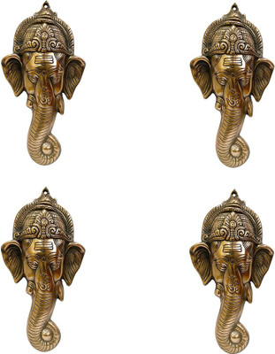 

FABZONE Set Of 4 Wall Hanging Lord Ganesh Handicraft Decorative Diwali Puja Vastu Figurine - Pooja Gift Item & Mandir / Temple / Home / Office Decorative Showpiece - 43 cm(Cast Iron, Brown)
