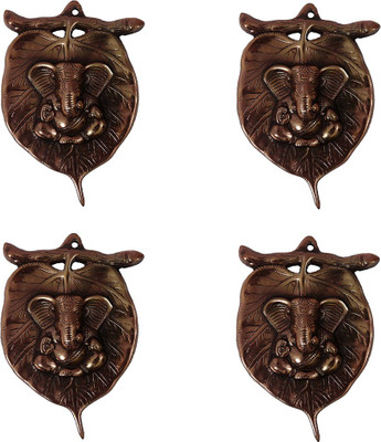 

FABZONE Set Of 4 Wall Hanging Lord Ganesh Handicraft Decorative Diwali Puja Vastu Figurine - Pooja Gift Item & Mandir / Temple / Home / Office Decorative Showpiece - 21 cm(Cast Iron, Brown)