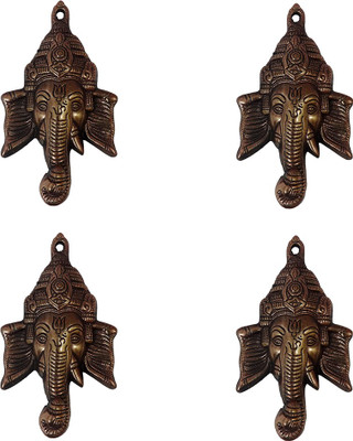 

FABZONE Set Of 4 Wall Hanging Lord Ganesh Handicraft Decorative Diwali Puja Vastu Figurine - Pooja Gift Item & Mandir / Temple / Home / Office Decorative Showpiece - 19 cm(Cast Iron, Brown)