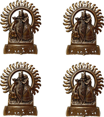 

FABZONE Set Of 4 Wall Hanging Lord Radha Krishna Handicraft Love Couple Decorative Diwali Puja Vastu Figurine - Pooja Gift Item & Mandir / Temple / Home / Office Decorative Showpiece - 28 cm(Cast Iron, Brown)