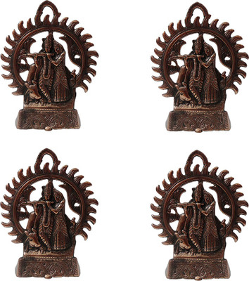

FABZONE Set Of 4 Wall Hanging Lord Radha Krishna Handicraft Love Couple Decorative Diwali Puja Vastu Figurine - Pooja Gift Item & Mandir / Temple / Home / Office Decorative Showpiece - 21 cm(Cast Iron, Brown)