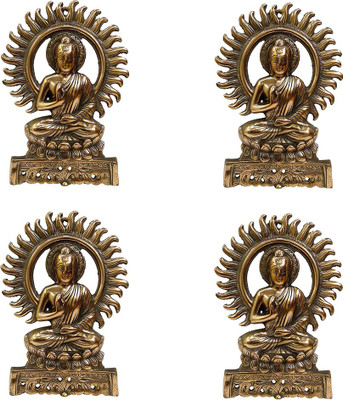 

FABZONE Set Of 4 Wall Hanging Lord Buddha Handicraft Decorative Diwali Puja Vastu Figurine - Pooja Gift Item & Mandir / Temple / Home / Office Decorative Showpiece - 28 cm(Cast Iron, Brown)