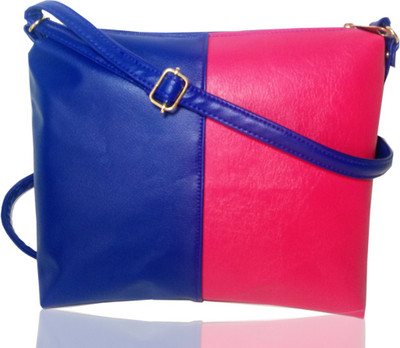 

kmbag Girls Casual Blue, Pink Velvet, Leatherette, PU, Rexine Sling Bag