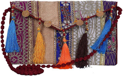 

SUVASANA Women Evening/Party Multicolor Cotton Sling Bag