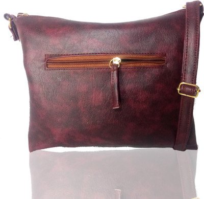 

kmbag Girls Brown Velvet, PU, Rexine, Leatherette Sling Bag
