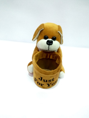 

HRDecoration H&R DECORATION Soft Gift Mini Pan Holder Toys,(Puppy) - 16 cm(Brown)