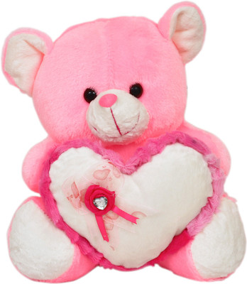 

Angels Store Pink Teddy Bear with Heart - 5 inch(Pink)
