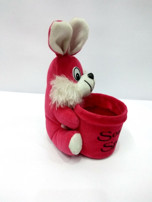 

HRDecoration H&R DECORATION Soft Gift Mini Pan Holder Toys,(Rabbit) - 16 cm(pink and white)