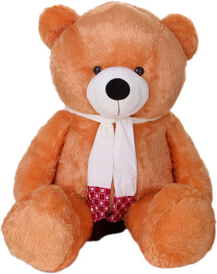 

ToynJoy Giant Jumbo Size 3.5 Feet Exquisite Golden Brown Teddy Bear with Muffler - 42 inch(Brown)