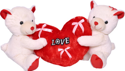 

Lavii pink teddy with heart - 28 cm(pink & red)