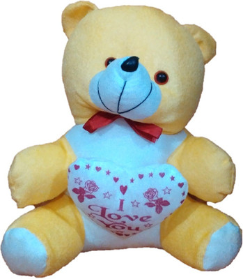 

Saroj Golden Petals Teddy Bear White Heart - 32 cm(Bright Yellow, White)