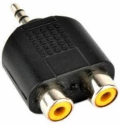 

TECHON TV-out Cable 2 RCA Female to 3.5mm Aux Stereo Male Jack Connecto AV Video Splitter Cable Adaptor RCA Audio Video Cable (Black)(Black, For TV)