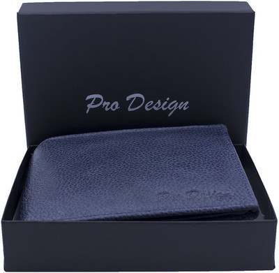 

Pro Design Men Blue Genuine Leather Wallet(14 Card Slots)