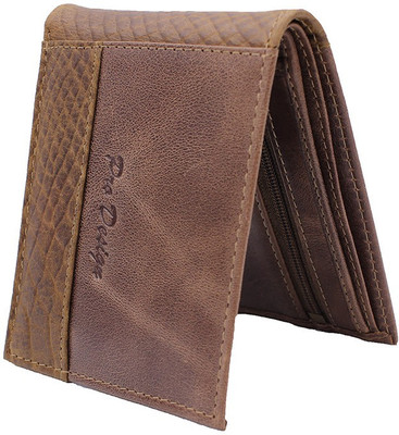 

Pro Design Men Tan Genuine Leather Wallet(5 Card Slots)