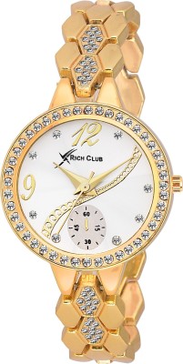 Rich Club RC-2275 Gold Colour Diamond Cut Mirror Watch  - For Women   Watches  (Rich Club)