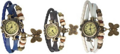 

Talgo New Arrival Festive Season Special TGDORIBUBRWH Multi color Round Dial Leather Dori Strap (Combo of 3 watches) TGDORIBUBRWH Watch - For Girls
