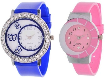 Talgo New Arrival Red Robin Season Special RR312BU324PK Multi-Colour Pink fancy beautiful glass watch with blue butterfly crystals studded beautiful and fancy RR312BU324PK Watch  - For Girls   Watches  (Talgo)
