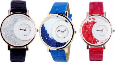 PEPPER STYLE Black Mxre & Blue Mxre & Red Mxre Wrist Analogue Watch Girls Or Womens STYLE 055 Watch  - For Girls   Watches  (PEPPER STYLE)