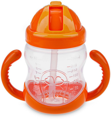 

GOCART Eco-friendly Baby Water Bottle 280ml With Straw Children Kettle Drinkware PP Food Grade ABS(COLOR MAY VARY)(Pink)