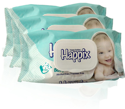 Happix Combo of 3 Baby Skin care Wet wipes-72pcs pack(3 Pieces)