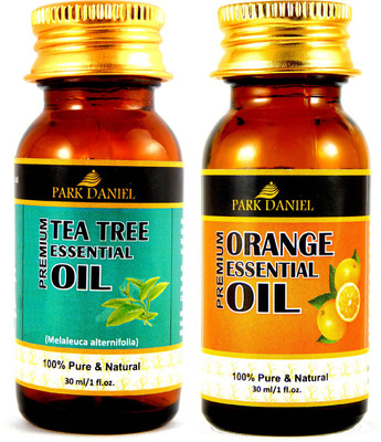 

Park Daniel Premium Tea tree essential oil and Orange essential oil- 100% Pure and Natural Combo pack of 2 bottles of 30 ml(60 ml)(60 ml)