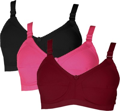 TEENY BOPPER Mastani Women Full Coverage Non Padded Bra(Maroon, Black, Pink)