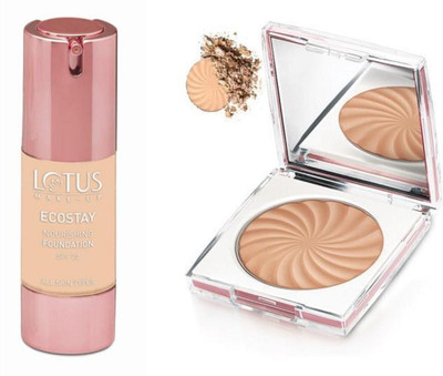 

Lotus Herbals Combo Of Ecostay Bright Angel Nourishing L2 Spf 20 Foundation 30ml & Compact C2 9g(Set of 1)