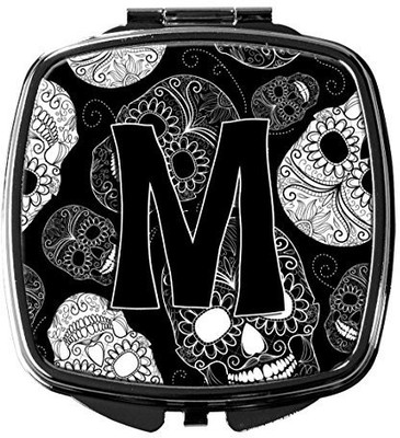 

Caroline's Treasures CJ2008-MSCM Letter M Day of the Dead Skulls Black Compact Mirror