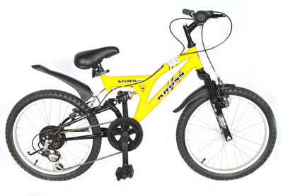 

Kross Storm Dual Suspension 2018 Bike For Kids Age Of 7-9 Yrs 20 T 6 Gear Recreation Cycle(Multicolor), Yellow & black