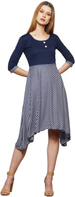 AD & AV Women Fit and Flare Blue Dress