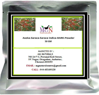 

MG Naturals Asoka-Saraca-Saraca indica-BARK-Powder-50 GM(50 g)