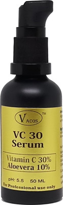 

VACOS VC 30 Vitamin C 30 Serum Vitamin C 30%, Aloevera 10% Skin Serum Whitening Antiwrinkle Antiageing(50 ml)